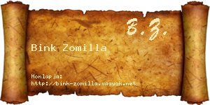 Bink Zomilla névjegykártya